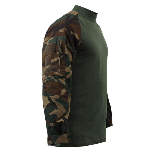 Woodland Camo Tactical Long Sleeve Shirt