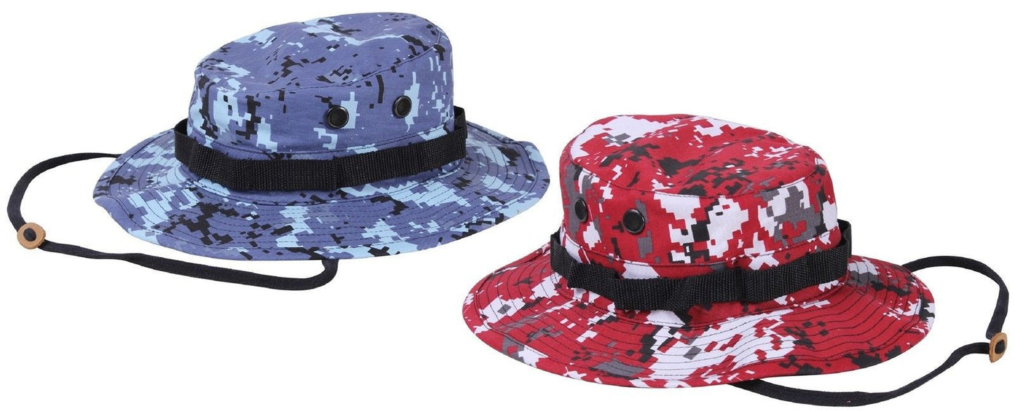 Digital Camouflage Boonie Hat Rothco Bucket Blue or Red Digital