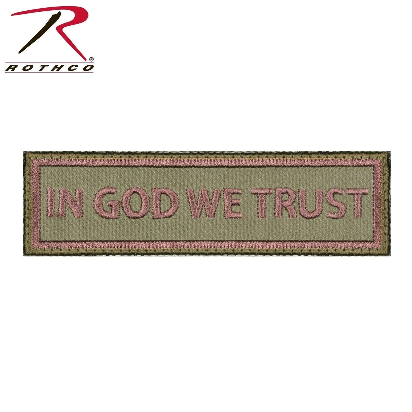 Rothco "In God We Trust" Morale Patch - Rectangular Hook & Loop Tactical Patch
