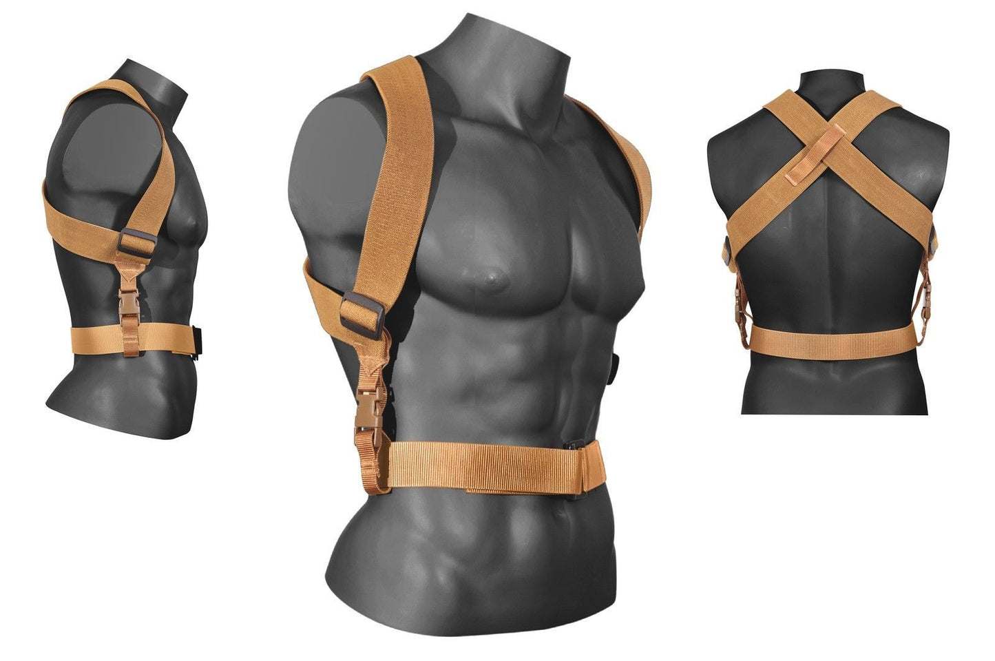 Tactical Combat Suspenders Adjustable Coyote Brown Duty Gear Support