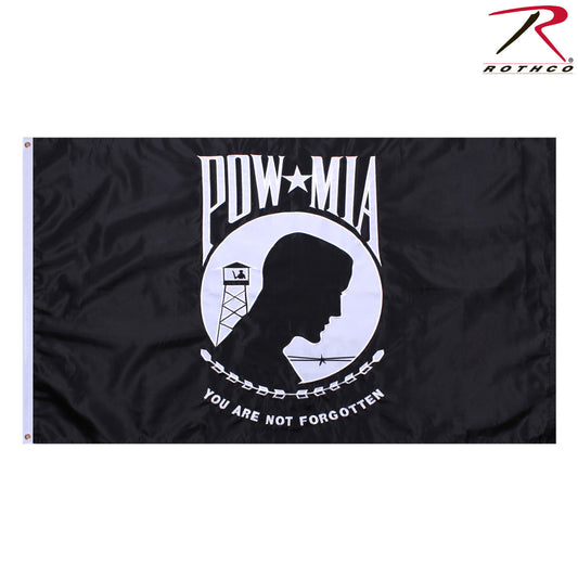 Rothco Deluxe Embroidered POW-MIA Flag 3' x 5' - "POW-MIA You Are Not Forgotten"