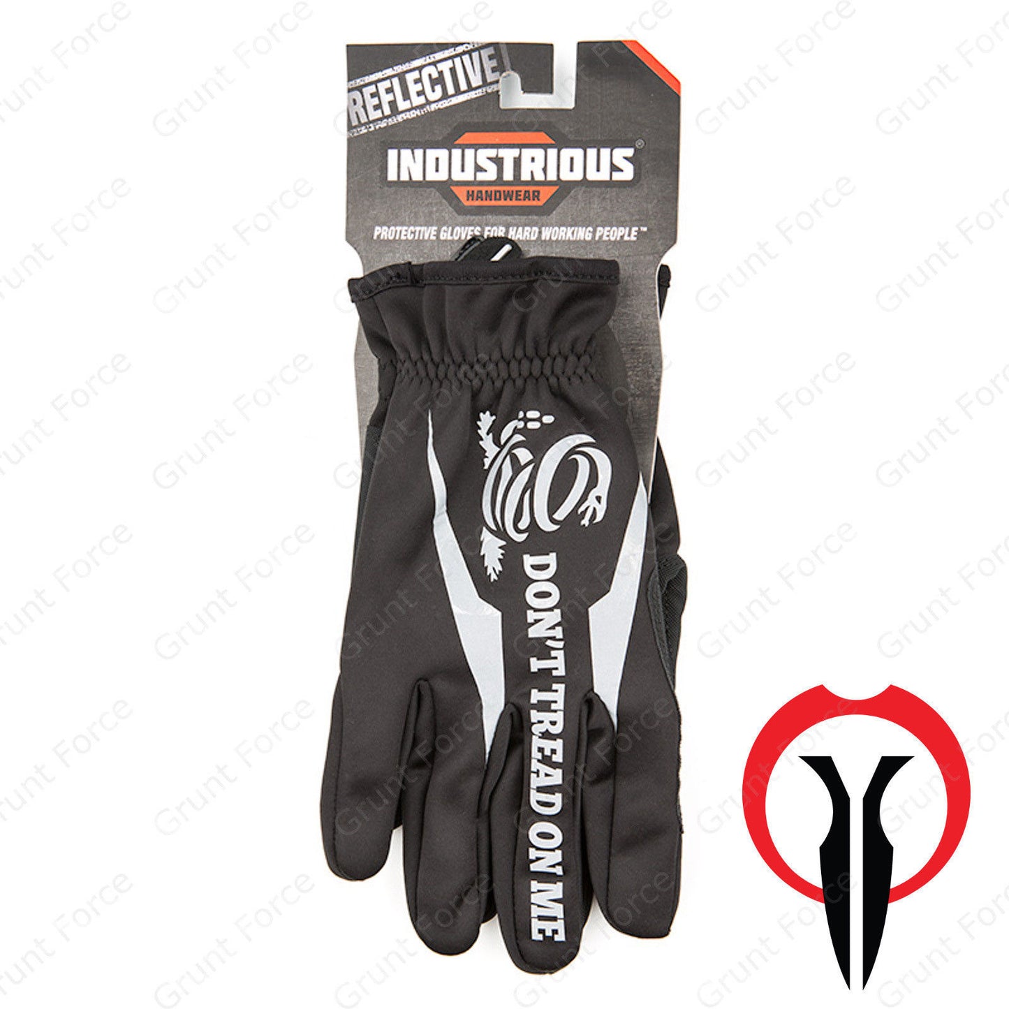Industrious Handwear Black Full Finger "Don't Tread On Me" Reflective Gloves