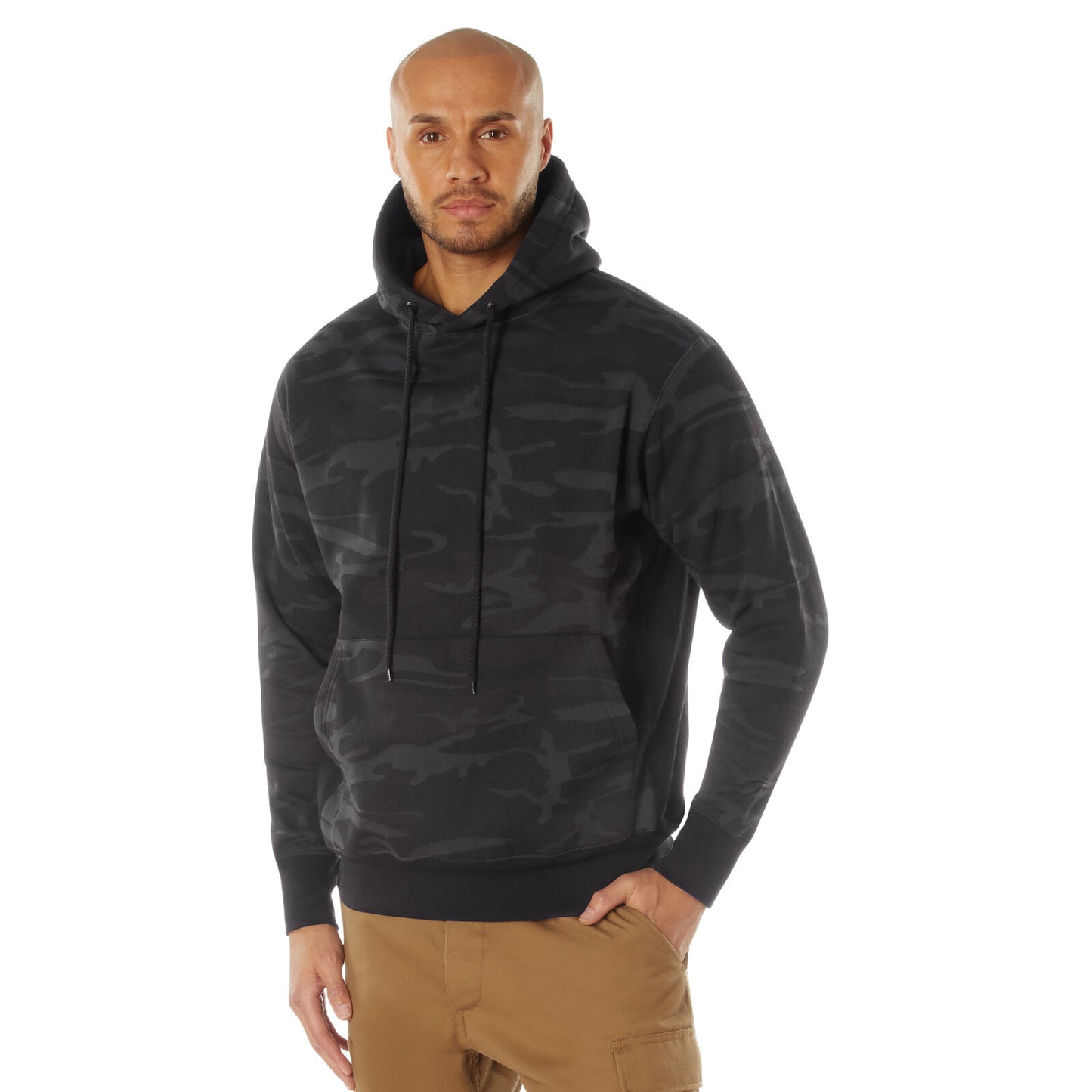 Midnight Black Camo Every Day Pullover Hooded Sweatshirt Hunting Fashion Hoodie