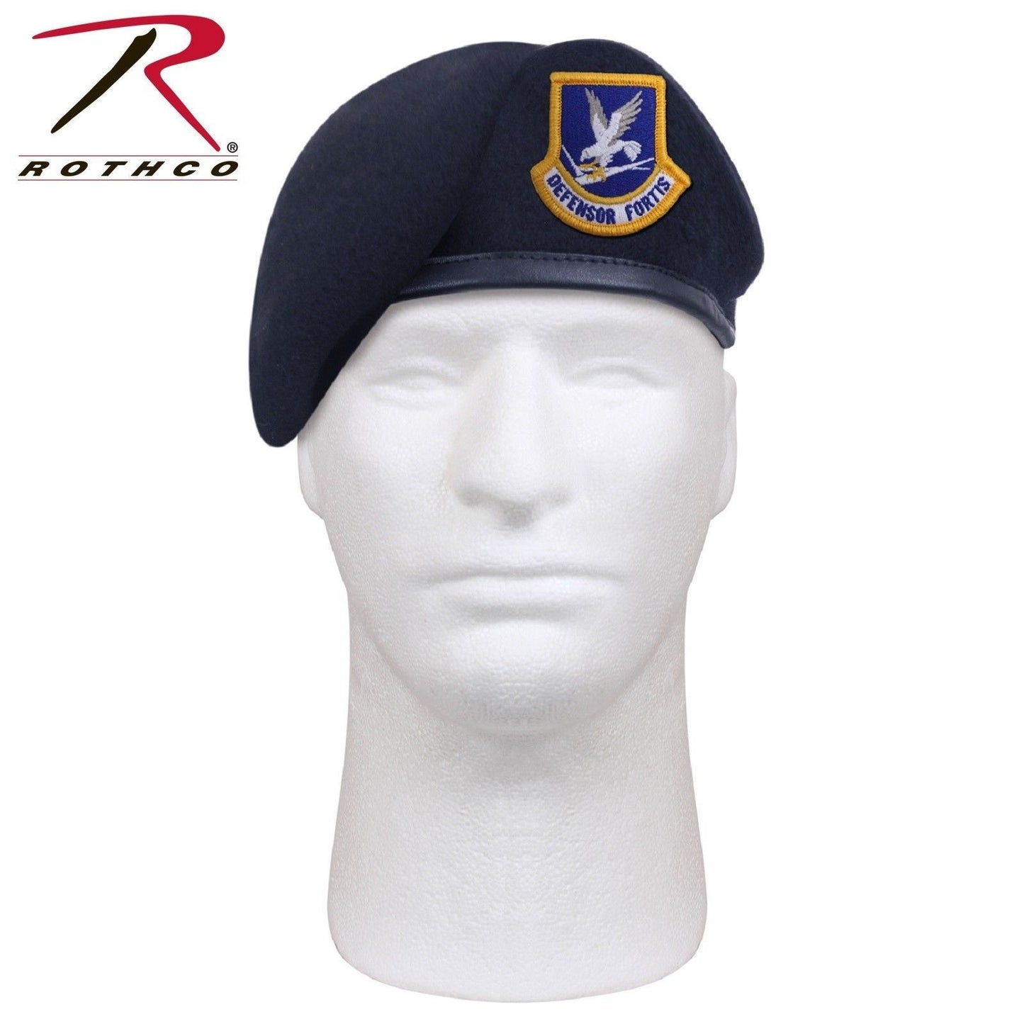 Rothco Inspection Ready Beret w/ USAF Flash - Midnight Navy Blue Air Force Beret