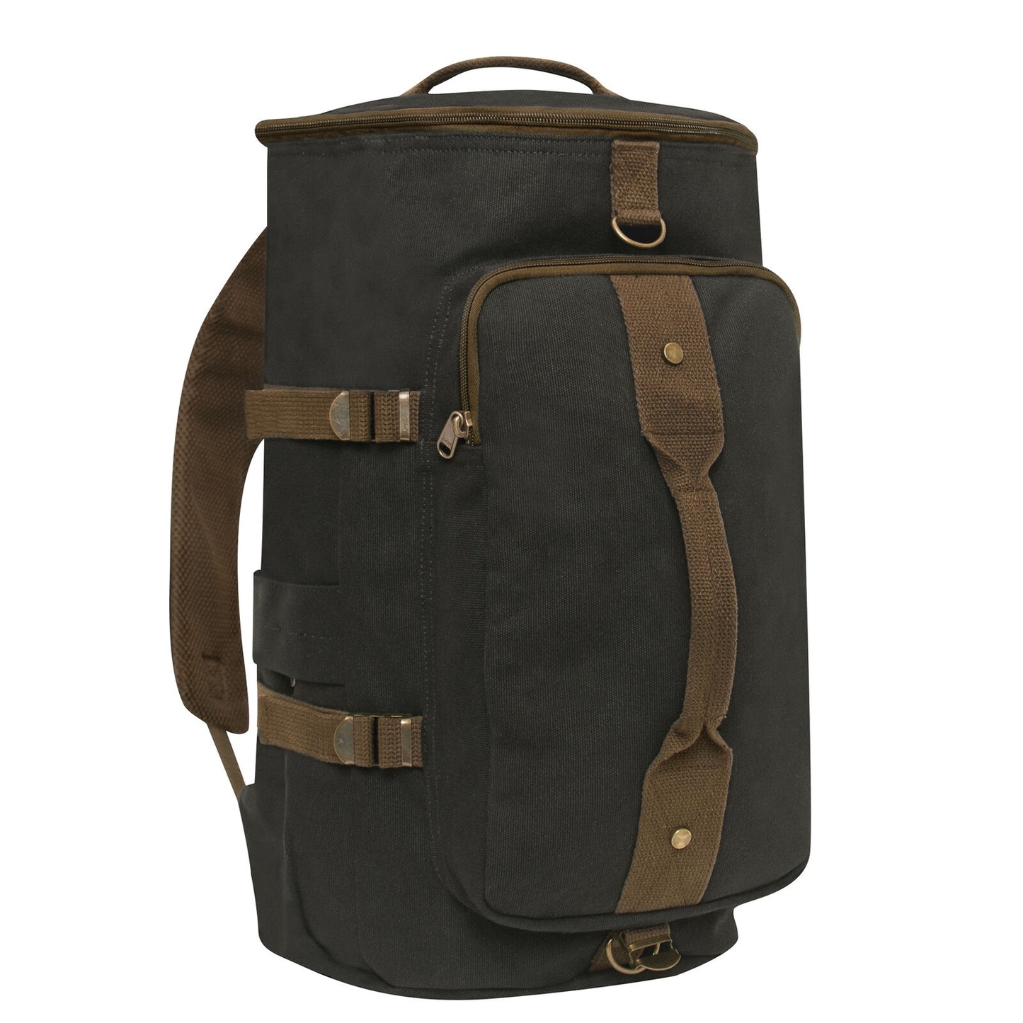 Dark Grey Convertible Canvas Duffle Backpack