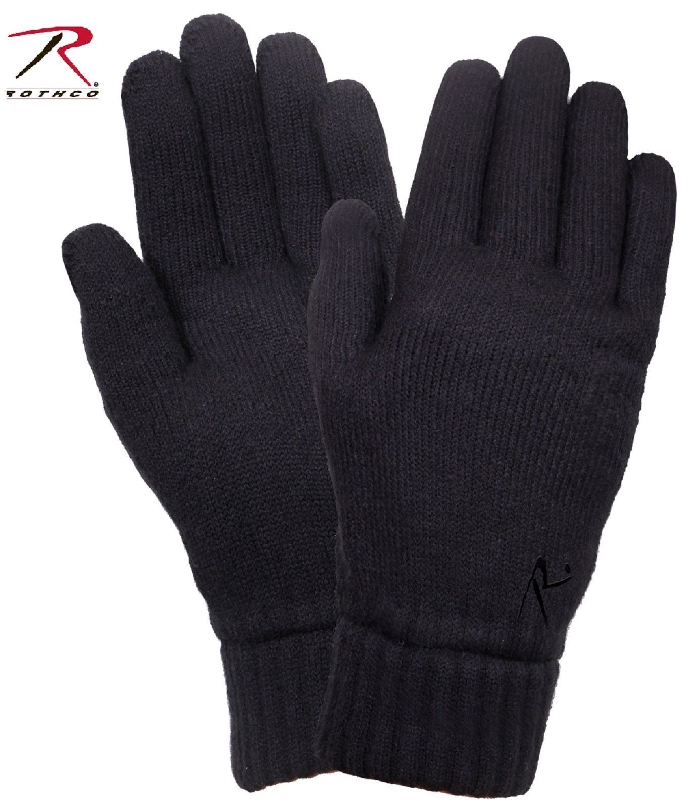 Black Warm Fleece Lined Gloves - Rothco Cold Weather Winter Gloves