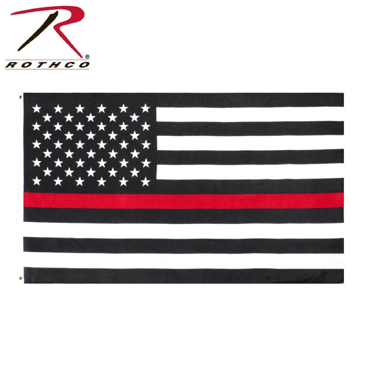 The Thin Red Line Polyester Hanging Flag - Fireman Support USA Flag