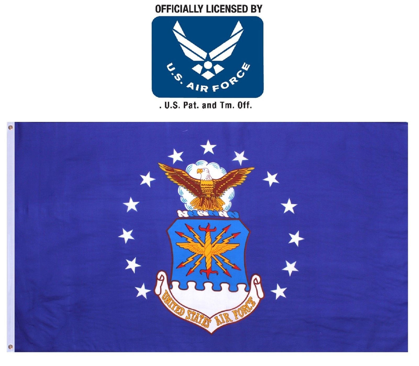 United States Air Force Polyester Flag - 5' USAF Licensed Hanging Flags