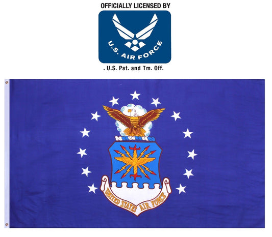 United States Air Force Polyester Flag - 5' USAF Licensed Hanging Flags