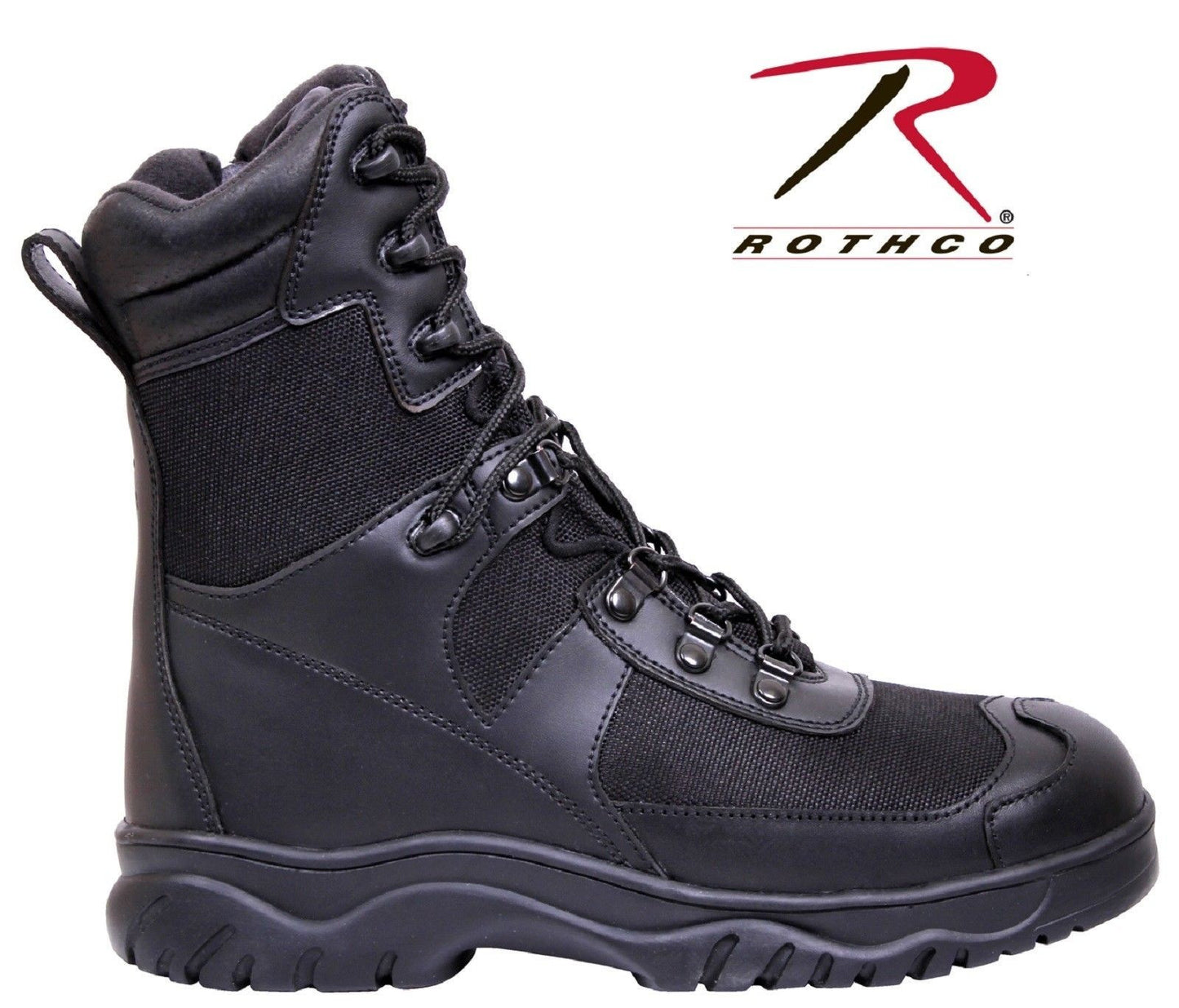 Black VMotion Flex Tactical Boots Side Zipper GI Style Uniform Work B