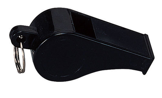 Black Plastic Police Whistle - Basic Design Great For Referee, Coach, Security