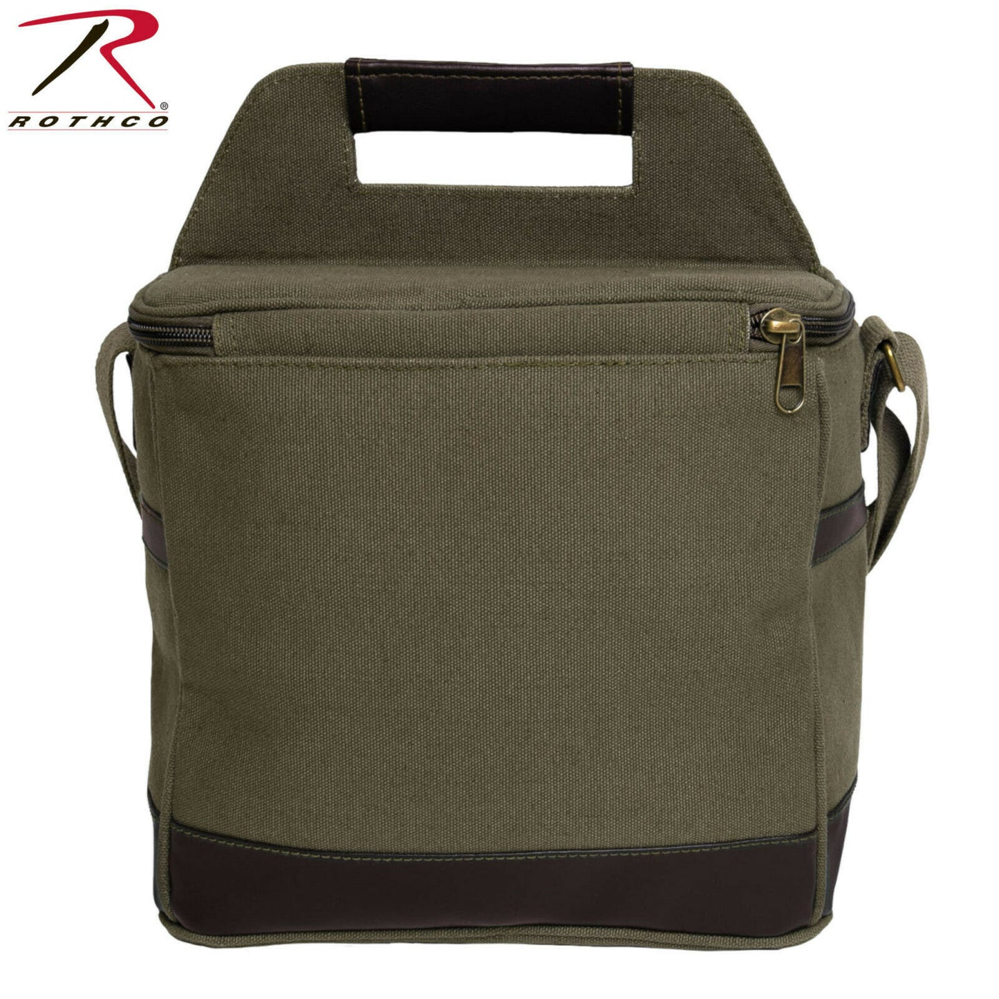 Rothco Canvas & Leather Insulated Travel Cooler Bag - Perfect For Soda Beer Food