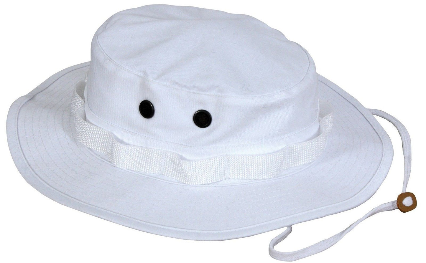 White Boonie Bucket Hat - Adjustable Soft Poly Cotton Bush Hat