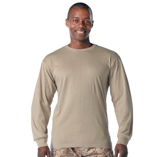 Men's Moisture Wicking Desert Sand Long Sleeve 100% Polyester T-Shirt
