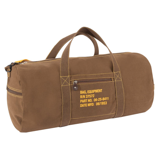 Earth Brown 24 Inch Canvas Equipment Bag - Travel Utility Gear Gym Duffle Bag