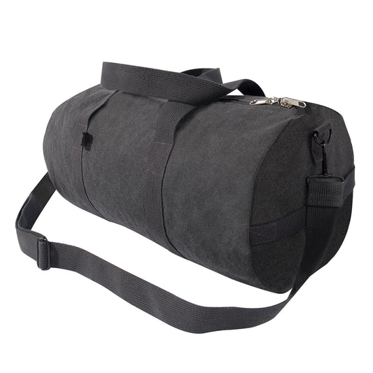 Charocal Grey Canvas Shoulder Duffle Bag - 19 Inch Unisex Travel Gear Bag