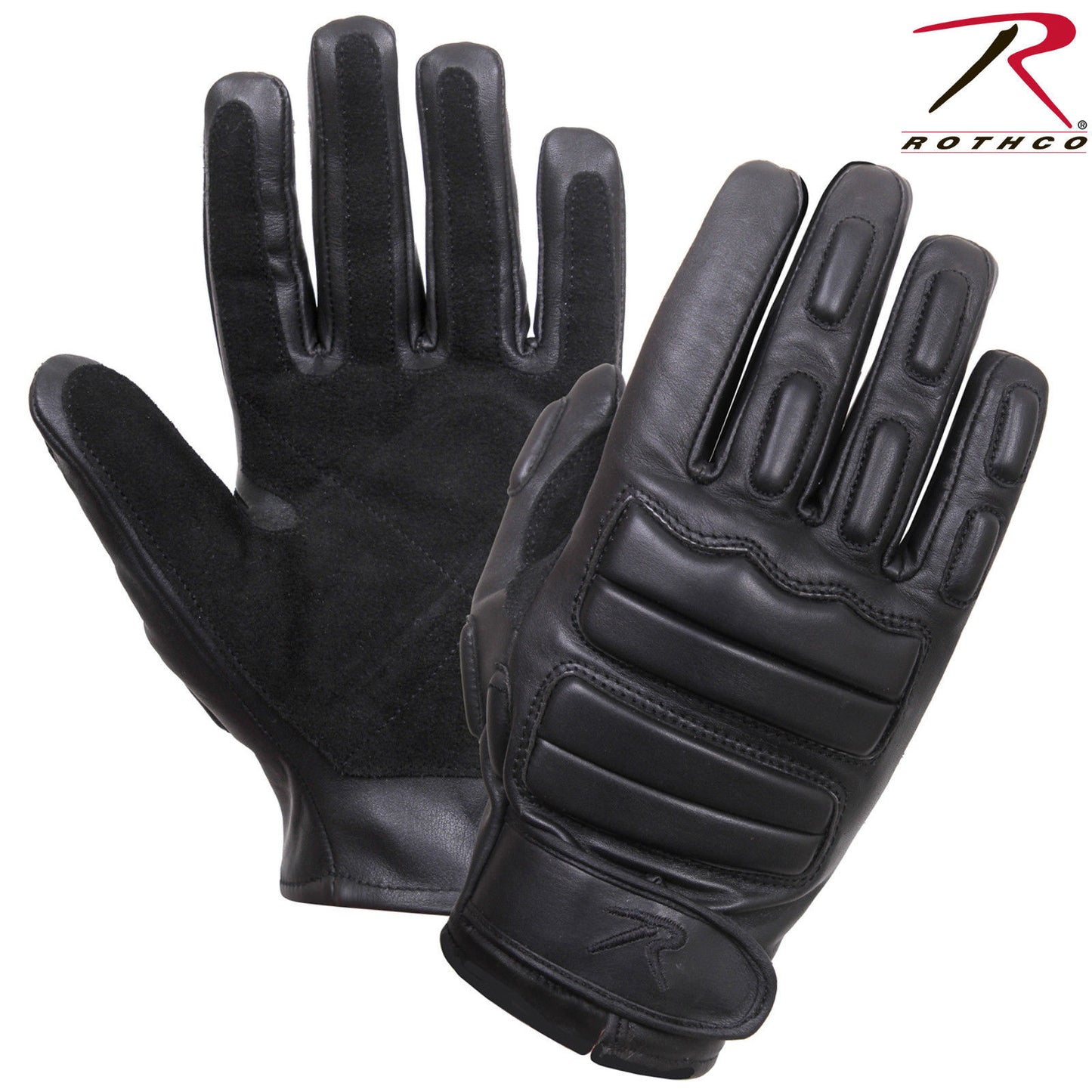 Rothco Black Tactical Full Finger Padded Gloves - Leather & Suede Gloves 2816