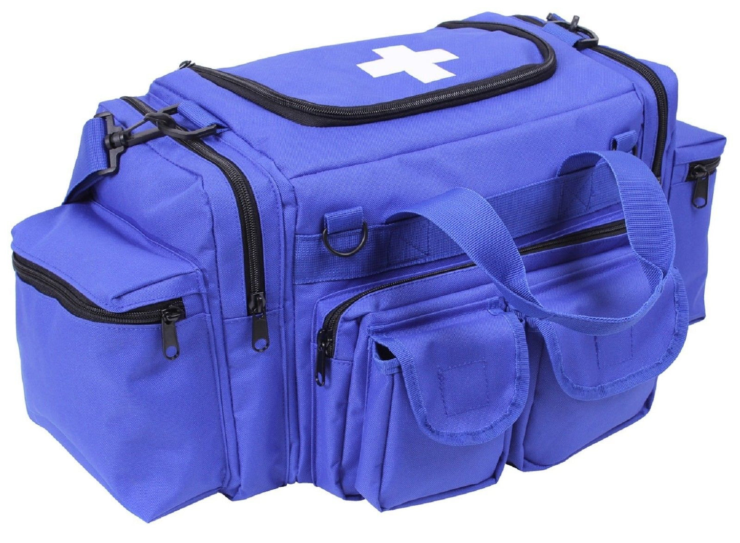 Blue EMT Field Bag w/ Cross - Rothco 22" 6-Pocket Medic Emergency Shoulder Bag