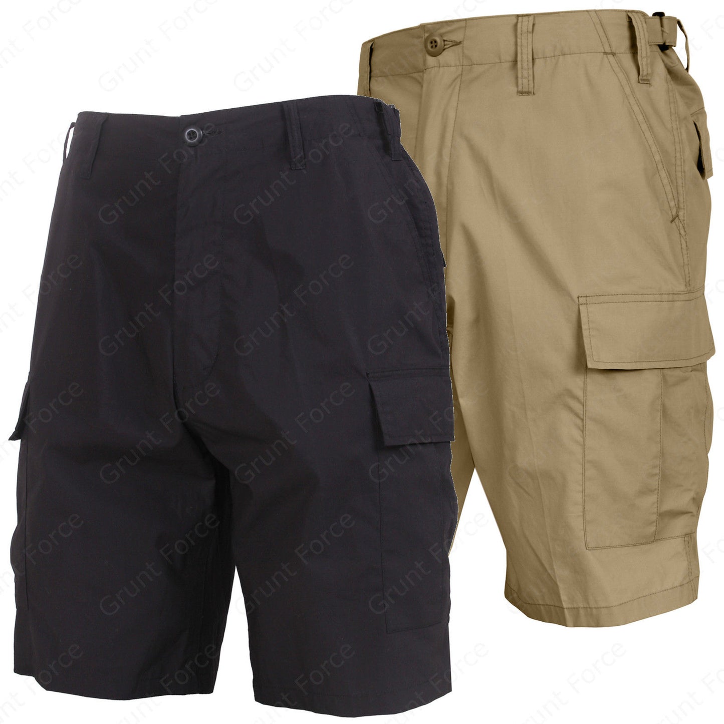 Black or Khaki Lightweight Tactical BDU Shorts - Rothco Summer Weight Shorts