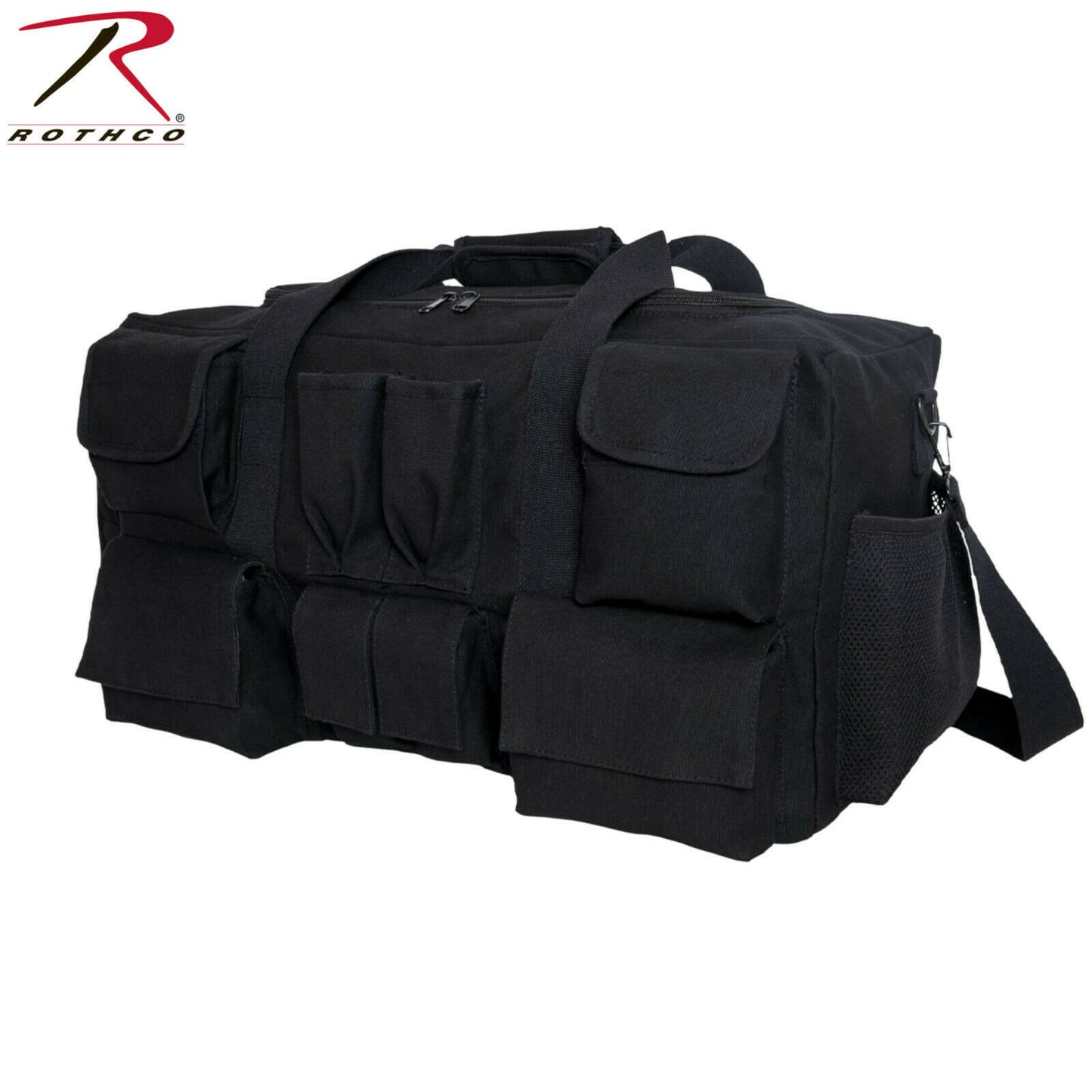 Rothco Canvas Pocketed Gear Bag - Black Extra Large Tactical Gear Bag