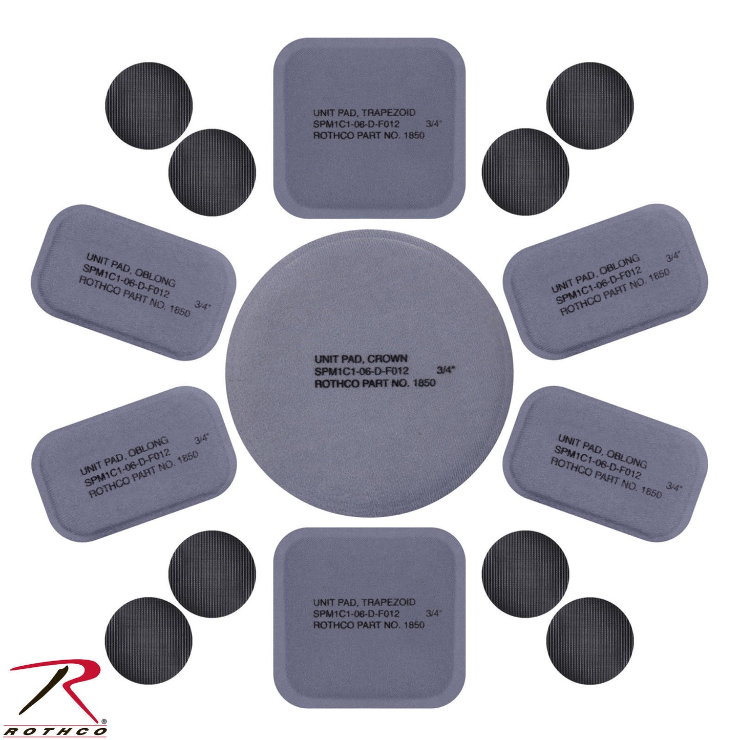 Rothco Tactical Helmet Replacement Pads - 15 Piece Replacement Pad Set
