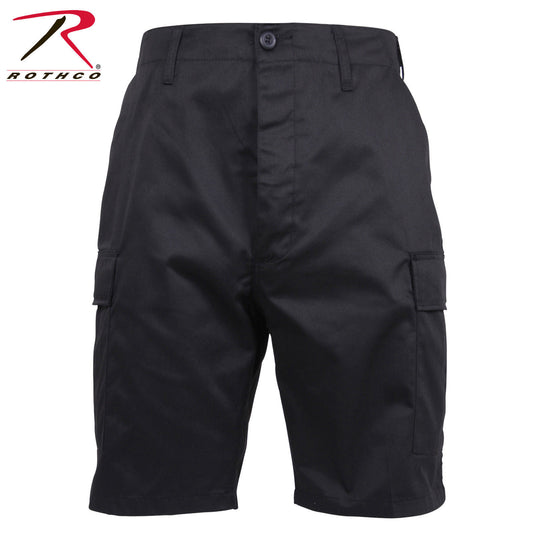 Men's Black Cargo BDU Shorts - Rothco Zipper Fly BDU Tactical Shorts