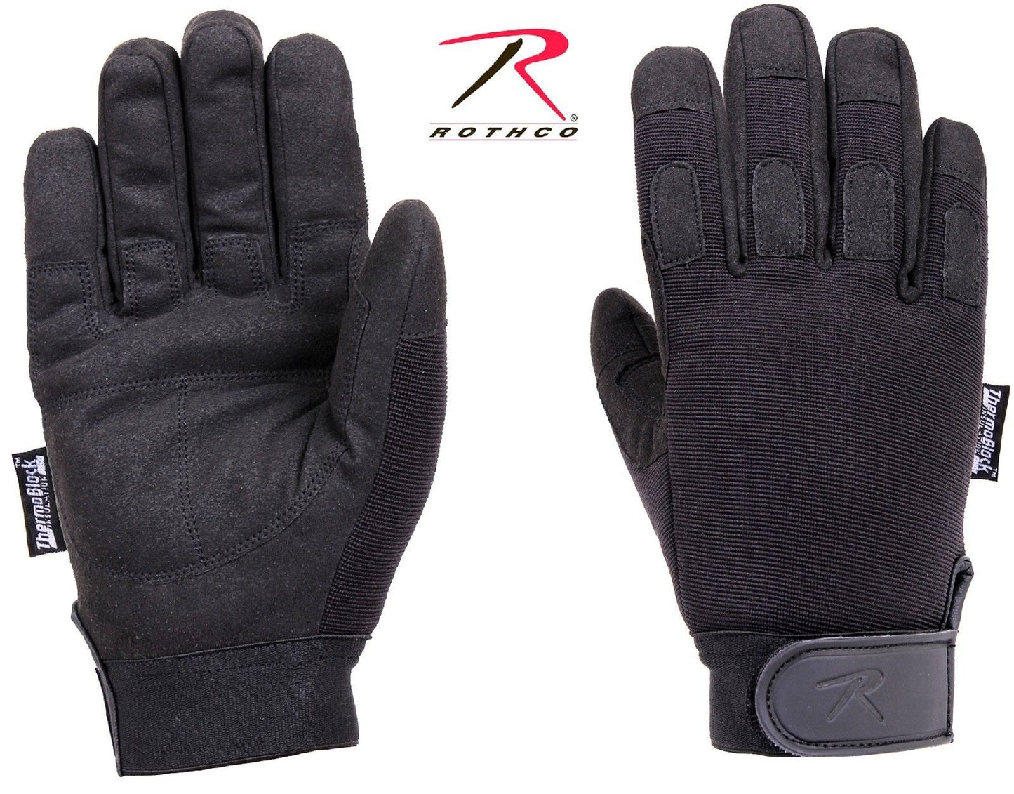 Rothco Black Cold Weather All-Purpose Duty Gloves - Poly Spandex Winter Gloves
