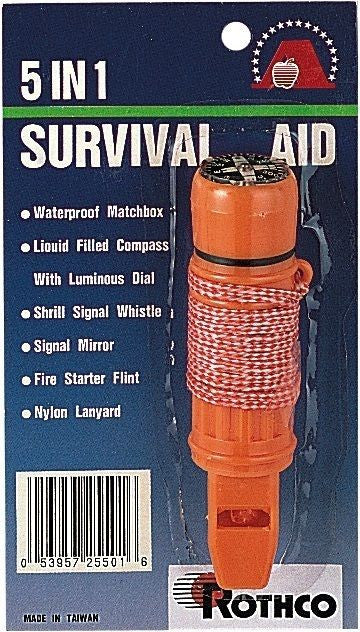 Survivor Deluxe 5 In 1 Survival Aid Tool - A Must Have For All Hiking & Camping!