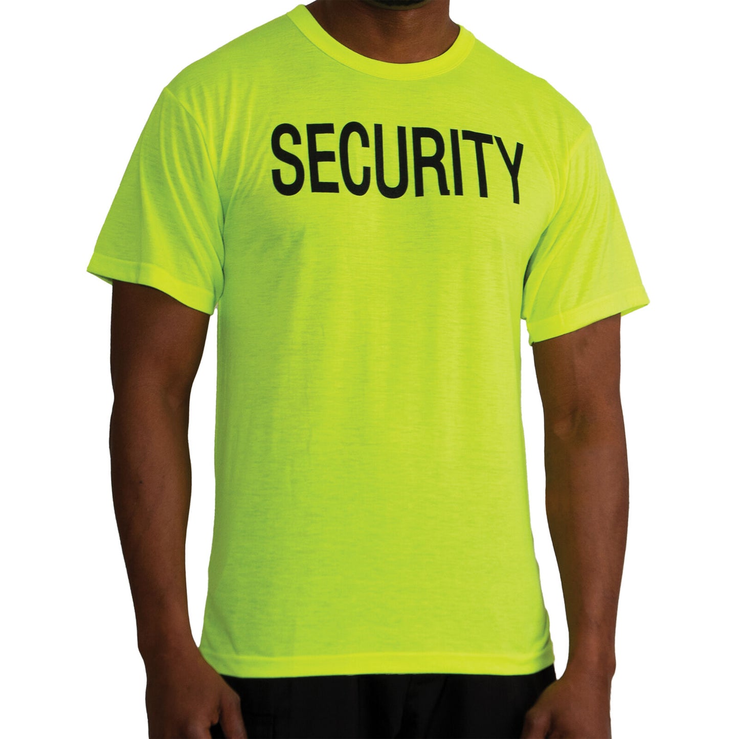 Men's 2-Sided "SECURITY" T-Shirt in Safety Neon Green