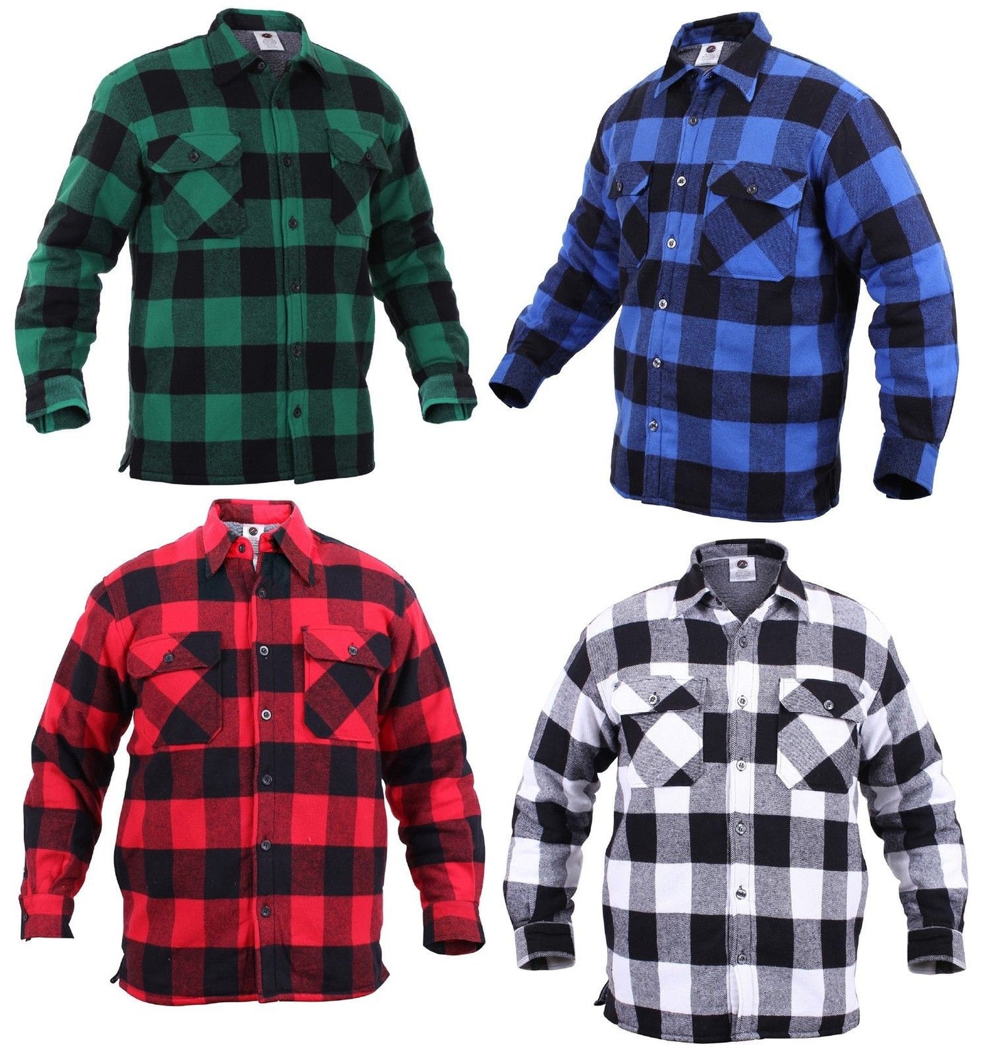 Men's Extra Heavyweight Sherpa-Lined Buffalo Plaid Warm Cotton Flannel Shirt