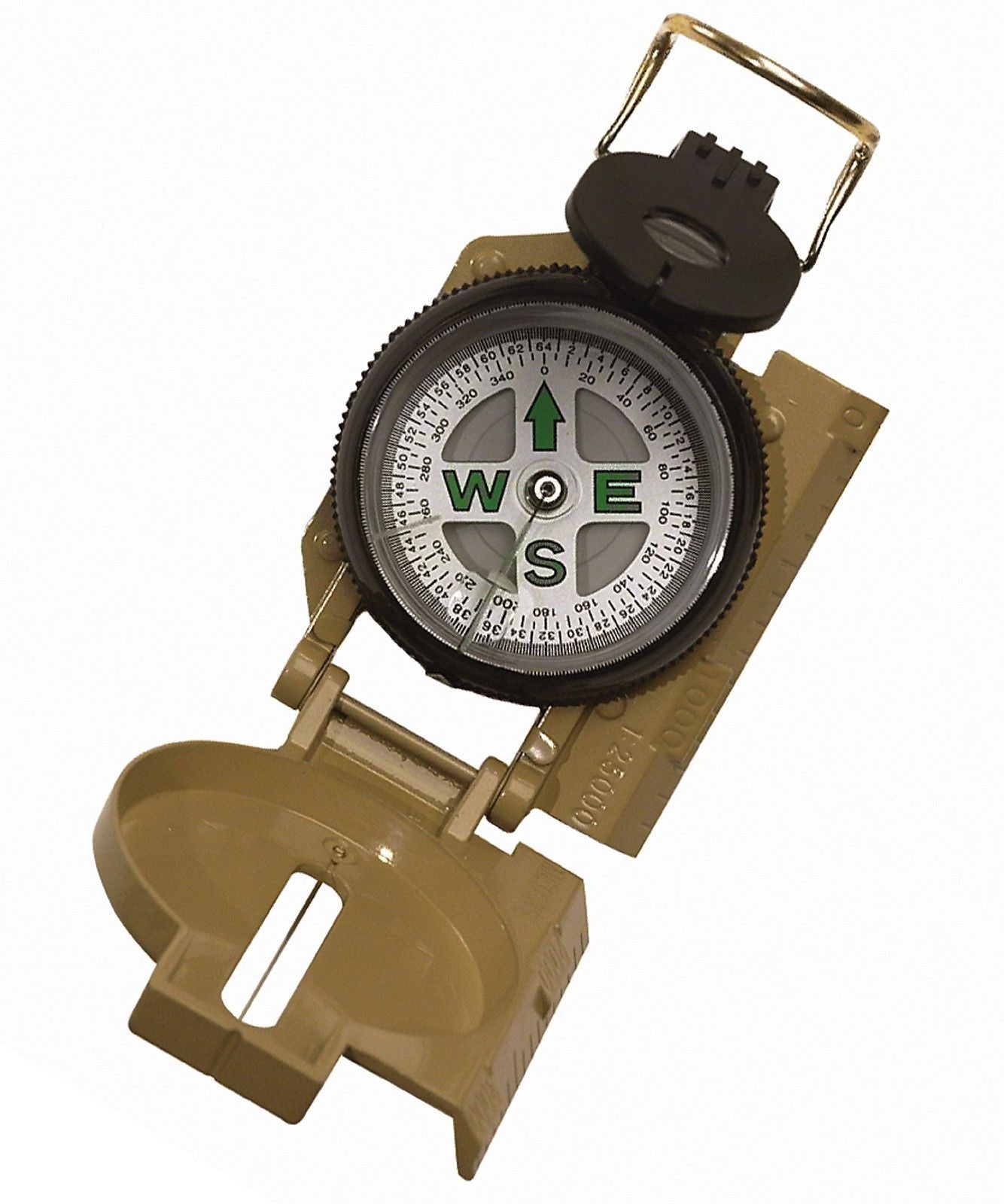 Marching Compass - Liquid Filled Outdoor Hiking Camping Tan Marching Compasses