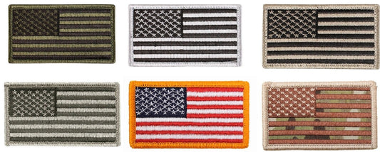 USA American Flag Six Patch Bundle Pack - 6 Velcro Type Tactical Morale Patches