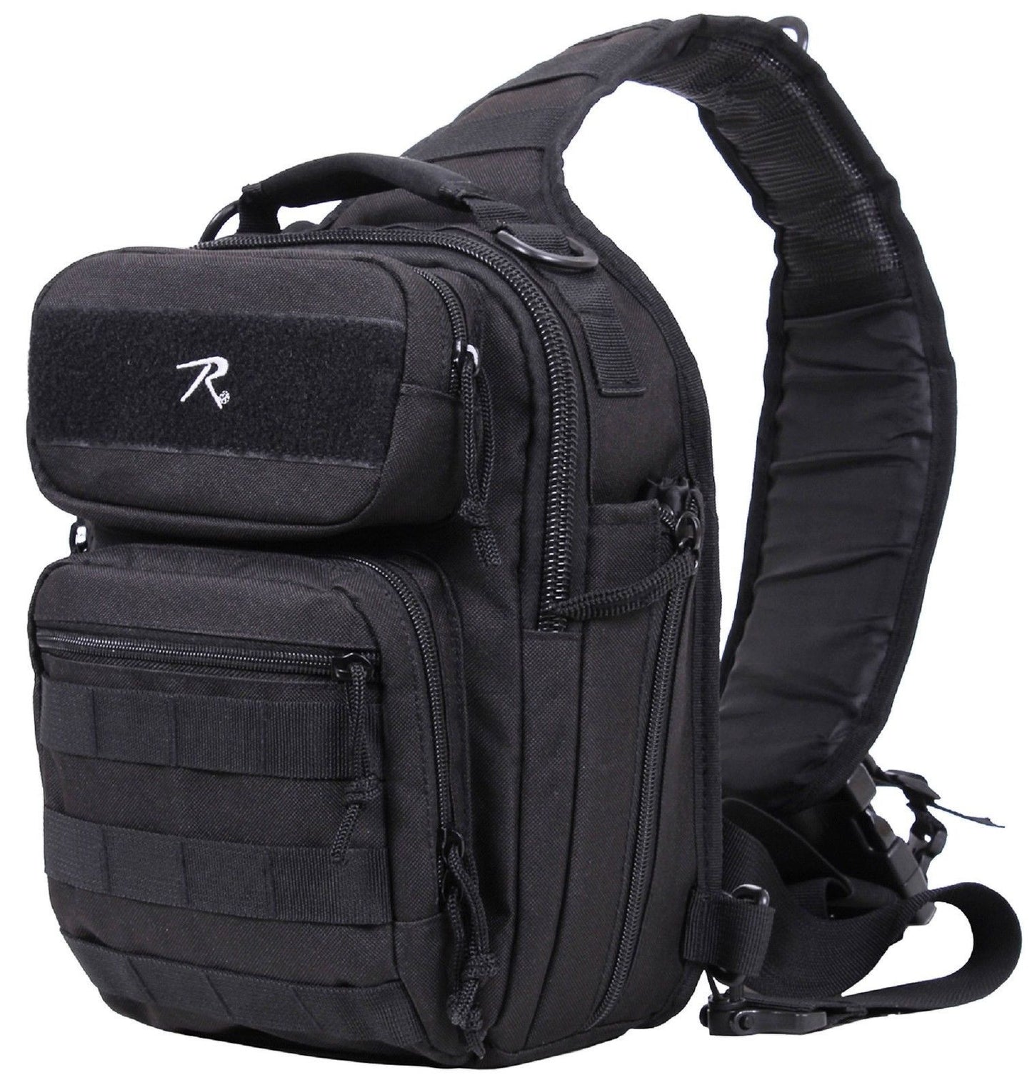 Black Compact Tacti-Sling Shoulder Bag - Durable 12" MOLLE 1 Sling Tactical Pack