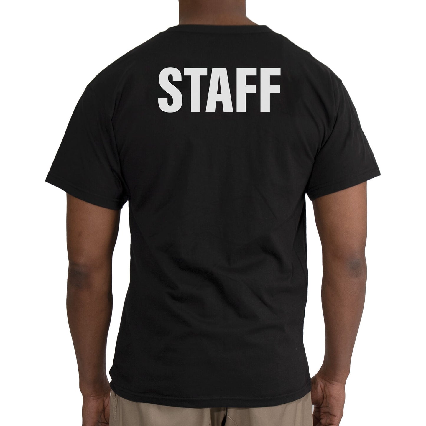 Men's 2-Sided "STAFF" T-Shirt in Black