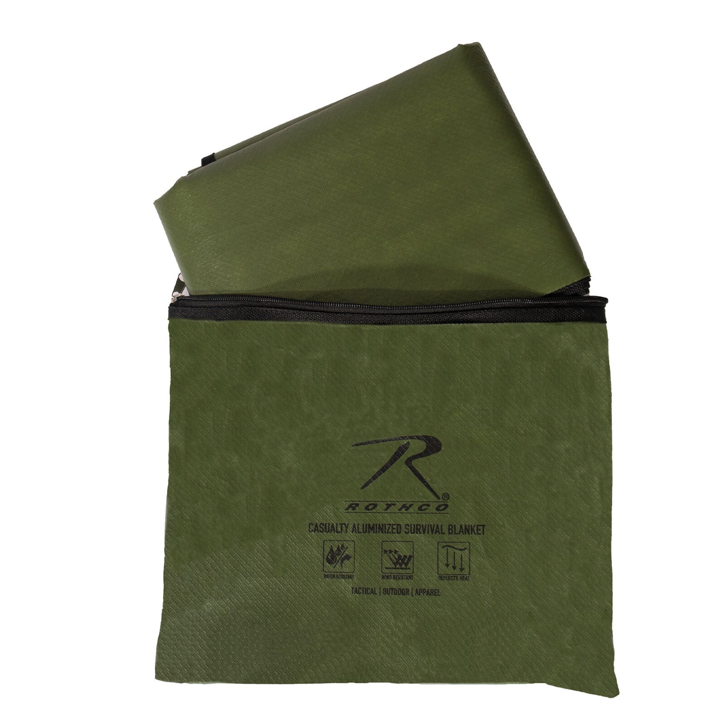 Heavy Duty Survival Blanket In Olive Drab 60x84 Emergency Hiking Camping Shelter