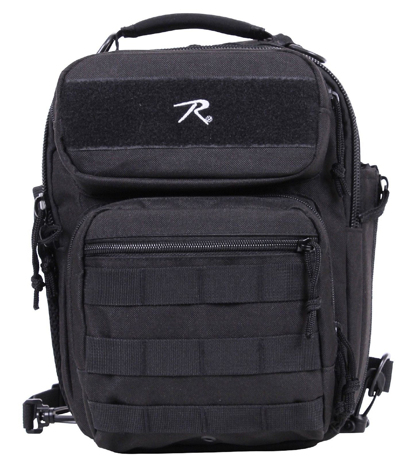 Black Compact Tacti-Sling Shoulder Bag - Durable 12" MOLLE 1 Sling Tactical Pack
