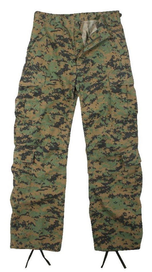 Rothco 8 Pocket Woodland Digital Paratrooper Fatigue Pants Vintage Camo