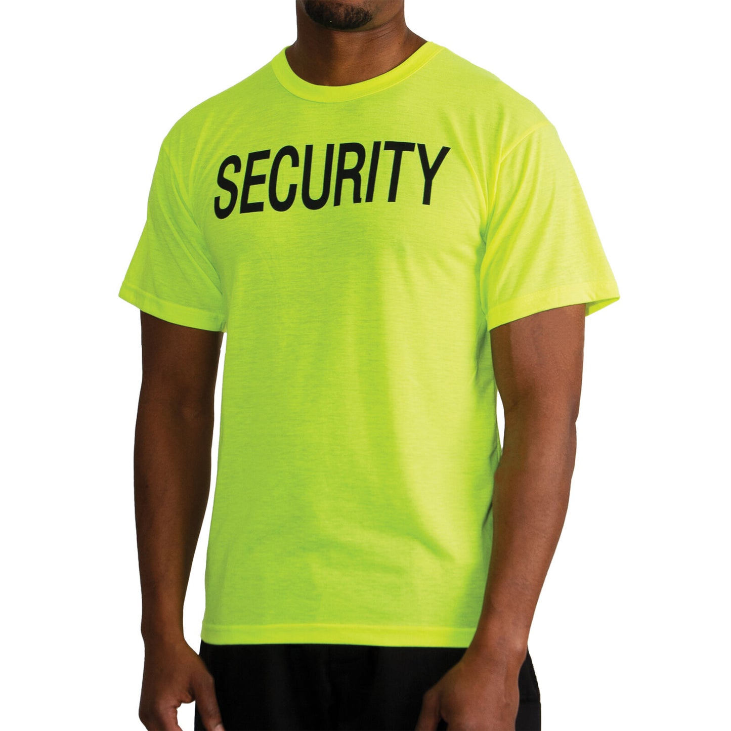 Men's 2-Sided "SECURITY" T-Shirt in Safety Neon Green
