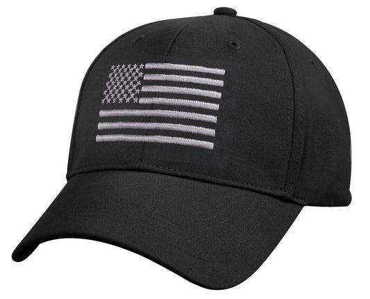 Embroidered US Flag Baseball Cap - Medium Profile Adjustable Hat