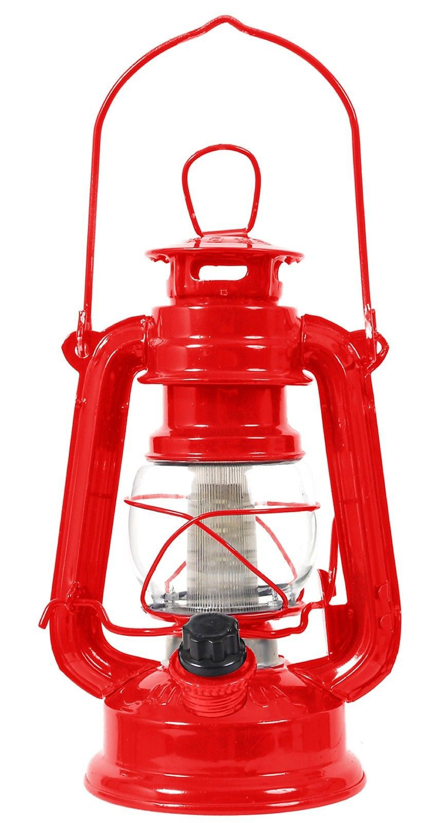 Classic Red 7" High 12-Bulb Lantern Adjustable LED Battery Operated Camp Light