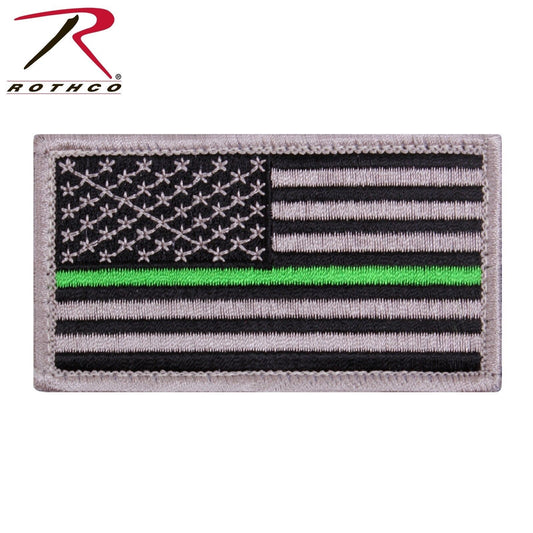 Rothco Thin Green Line US Flag Patch - Hook & Loop American Flag Patch With TGL