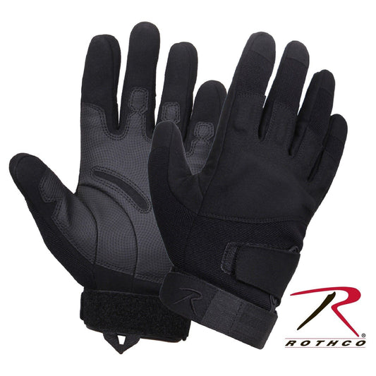 Black Tactical Duty Gloves - Rothco Low Profile Padded Work Gloves