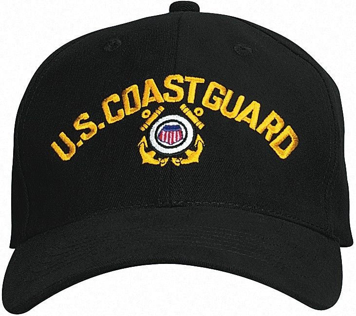 U.S. Coast Guard - Black - Deluxe Low Profile Baseball Cap With Insignia