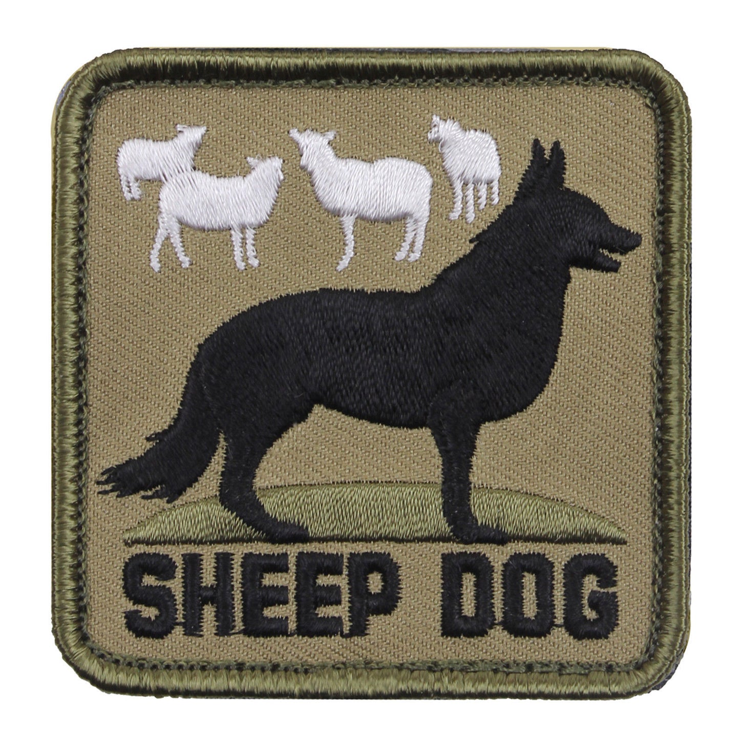 Rothco Sheep Dog Morale Patch - 2½" x 2½" Square Hook & Loop  Patch