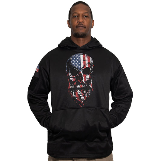 Rothco Bearded Skull Concealed Carry Hoodie in Black Men's CCW Hooded Sweatshirt