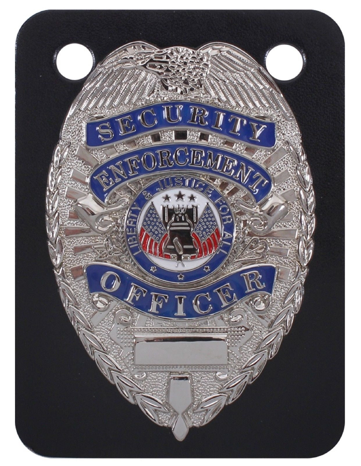 Men's Black Leather ID & Badge Holder Wallet - Law Enforcement Security Wallet