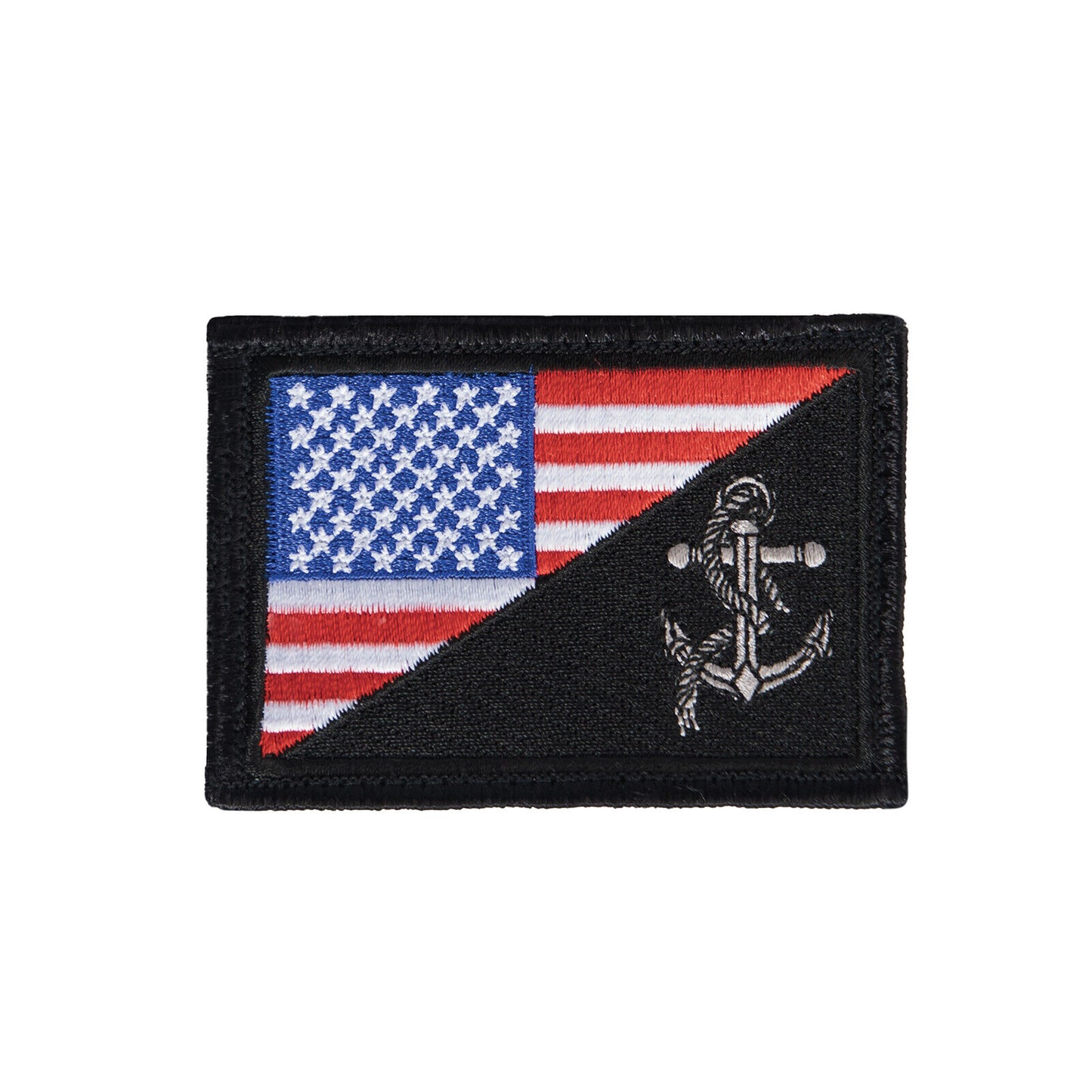 US Flag/USN Anchor Patch With Hook Back (2-3/8" x 3-3/8")