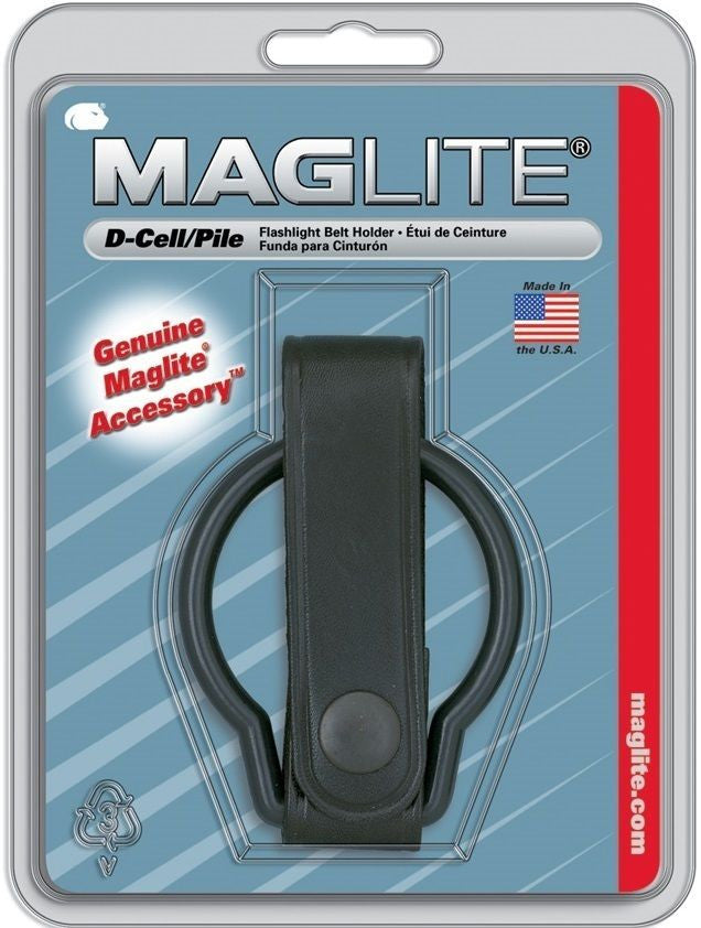 D-Cell MagLite Flashlight Leather Belt Holder - Genuine MagLite Item Made In USA
