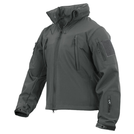 Men's Gunmetal Grey Concealed Carry Soft Shell Jacket w/ Removable Hood