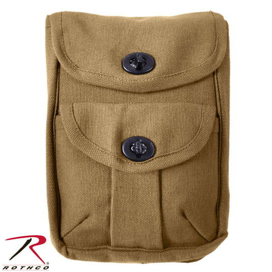 Rothco 2-Pocket Pouch - Coyote Brown Heavyweight Canvas Bag